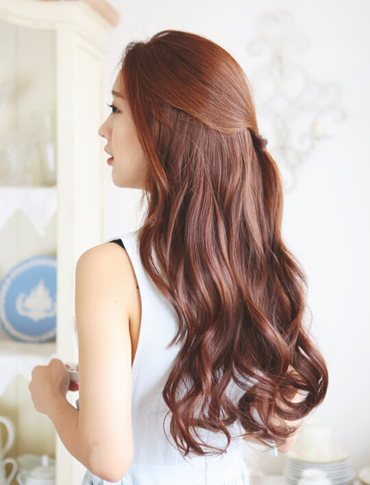 Tóc giả đẹp tóc kẹp dài thẳng light 60cm lọn nhiều màu phong cách Hàn Quốc