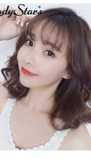 Tóc giả xoăn ngang vai trẻ trung và năng động