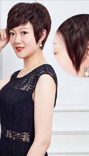 Tóc giả bằng tóc thật tém có da đầu siêu cá tính