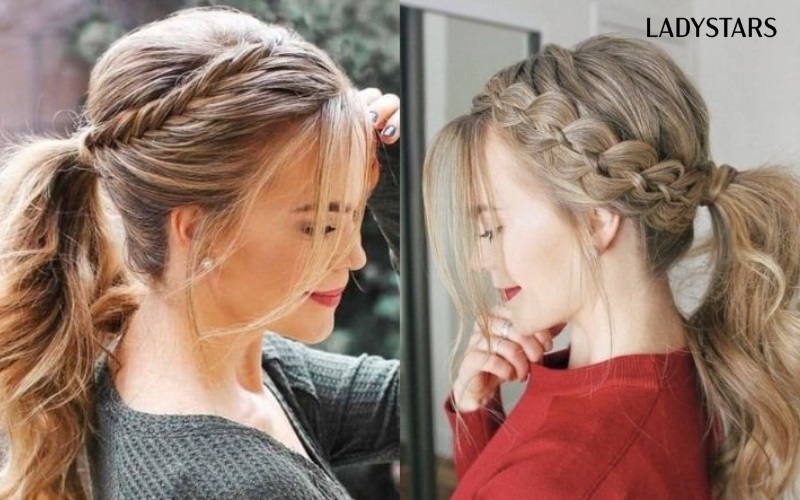 Cách tết tóc thác nước kết hợp cột đuôi ngựa