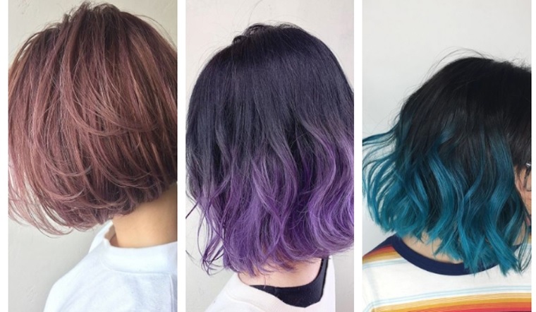 Tóc ngắn nhuộm ombre sáng tạo độc đáo