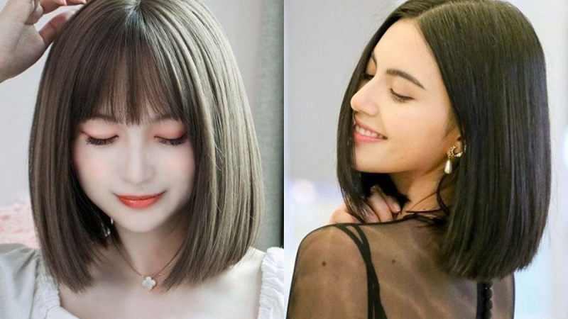 Tóc ngắn ngang vai tự nhiên