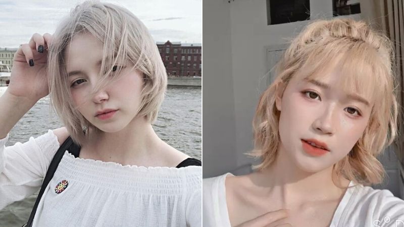 Tóc ngắn nhuộm màu sáng phá cách