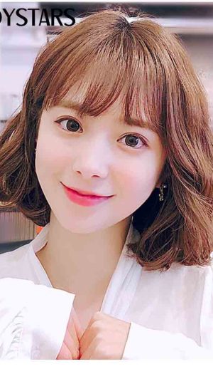 Tóc giả nguyên đầu xoăn ngắn mái thưa