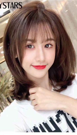 Tóc giả nguyên đầu bob có mái