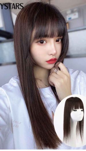 Tóc giả mái che hói bạc mái ngang có da đầu