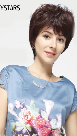 Tóc giả trung niên tém xoăn có da đầu tóc thật