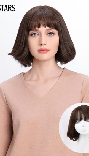 Tóc giả nguyên đầu bob cub ngang vai có mái
