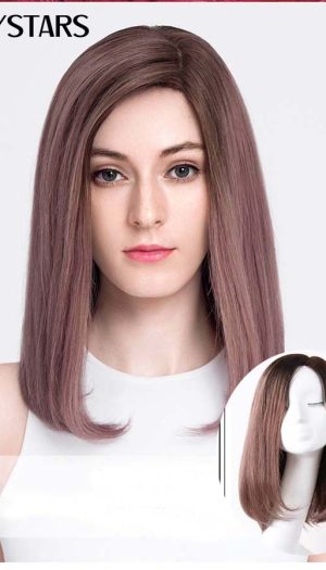 Tóc giả nguyên đầu màu hồng thời trang tóc thật