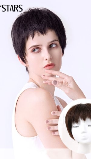 Tóc giả nguyên đầu tém mái maruko cá tính