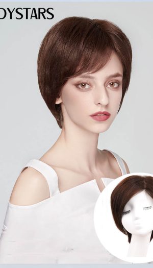 Tóc giả nguyên đầu tém nâu cá tính