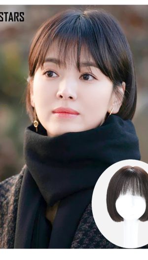 Tóc giả nguyên đầu bop mái thưa bằng tóc thật Song hye-kyo