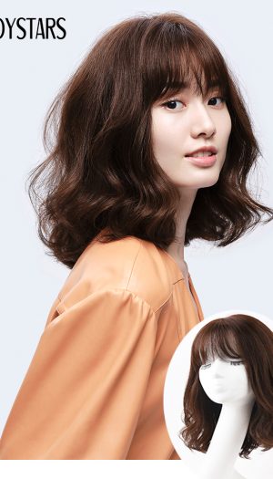 Tóc giả nguyên đầu bob uốn xoăn lơi