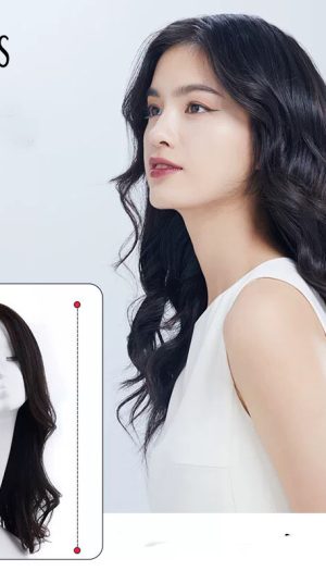 TÓC GIẢ NGUYÊN ĐẦU XOĂN SÓNG NƯỚC NGÔI GIỮA