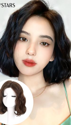 Tóc giả nữ nguyên đầu ngang vai xoăn trẻ trung
