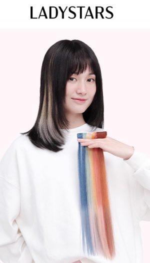 Tóc giả light LADYSTARS bằng tóc thật màu thời trang