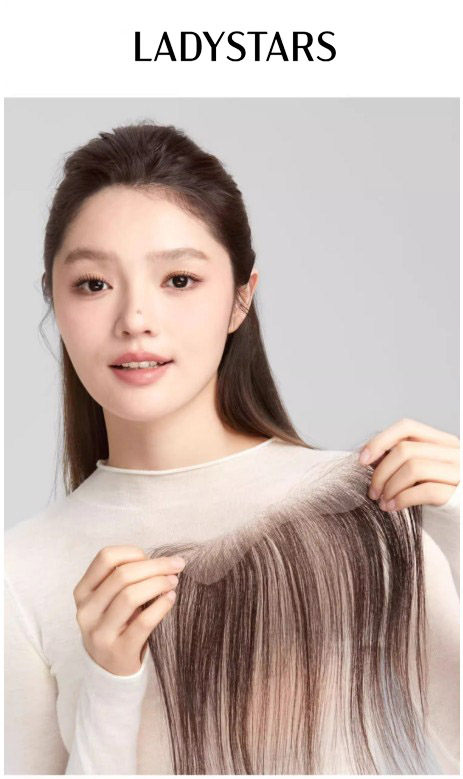 Tóc giả mái M nữ LADYSTARS che hói đường chân tóc bằng tóc thật