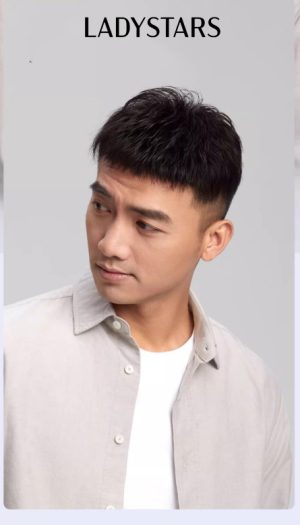Tóc giả nam LADYSTARS kiểu mohican bằng tóc thật