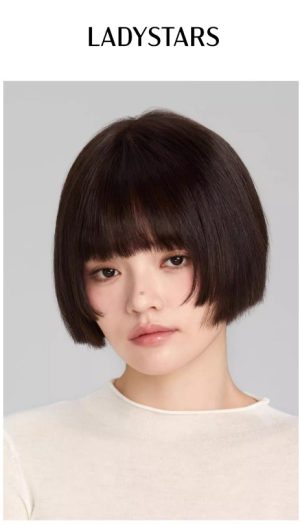 Tóc giả nữ LADYSTARS bob ngắn có mái bằng tóc thật