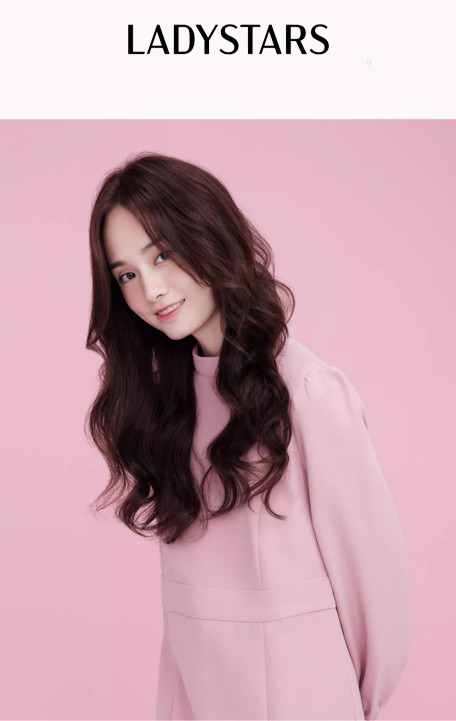 Tóc giả nữ LADYSTARS dài xoăn lơi màu hạt dẻ bằng tóc thật siêu da đầu