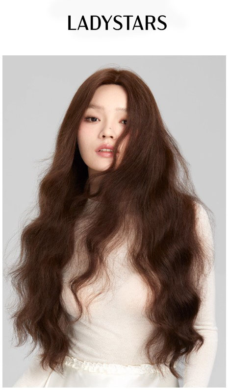 Tóc giả nữ LADYSTARS kiểu xoăn màu thời trang móc tay da đầu tóc thật