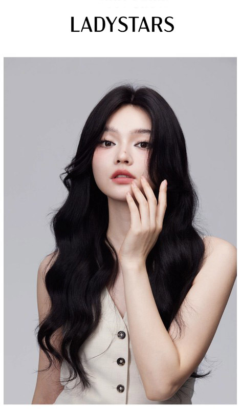 Tóc giả nữ LADYSTARS dài xoăn nhẹ móc tay có da đầu