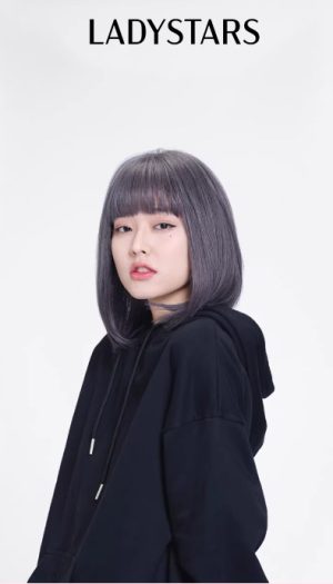 Tóc giả nữ LADYSTARS màu tím khói thời trang dài qua vai bằng tóc thật