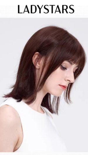 Tóc gải nữ LADYSTARS nngang vai có mái đuôi vểnh thời trang