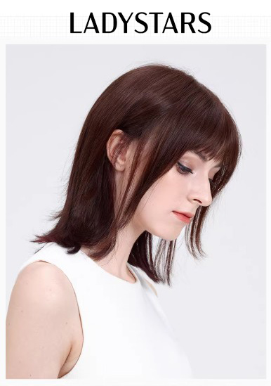 Tóc gải nữ LADYSTARS nngang vai có mái đuôi vểnh thời trang