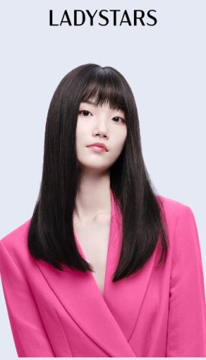 Tóc giả nữ LADYSTARS thẳng ngang ngực có mái, móc tay diêu da đầu