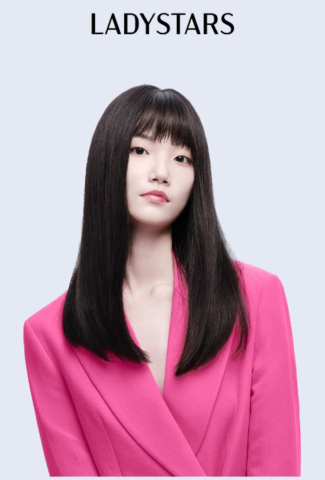 Tóc giả nữ LADYSTARS thẳng ngang ngực có mái, móc tay diêu da đầu