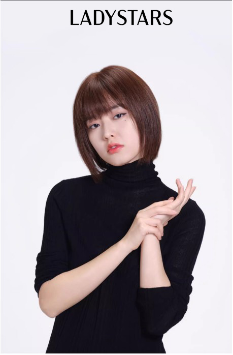 Tóc giả nữ LADYSTARS kiểu bob có mái màu nâu hạt dẻ