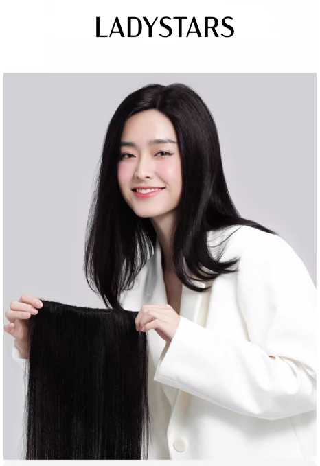 Tóc kẹp phím 4 phím LADYSTARS bằng tóc thật