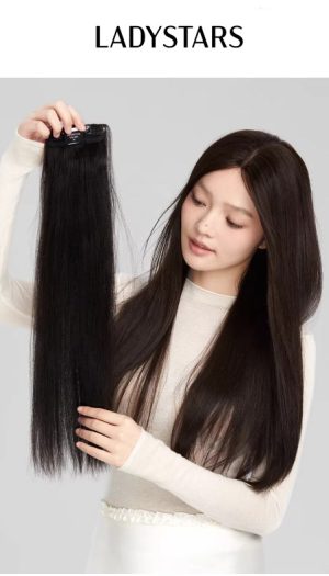 Tóc kẹp phím LADYSTARS bằng tóc thật làm phồng dày tóc