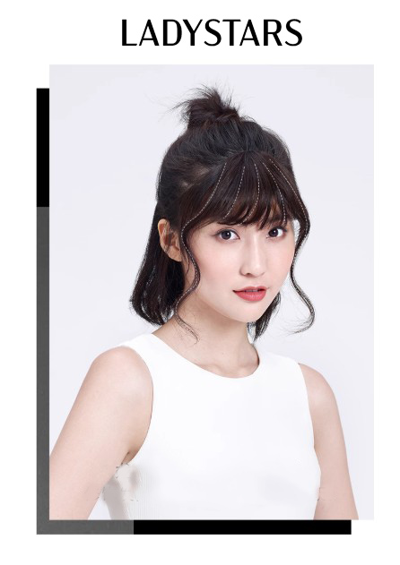 Tóc mái giả LADYSTARS mái thưa có hai mai dài tóc thật