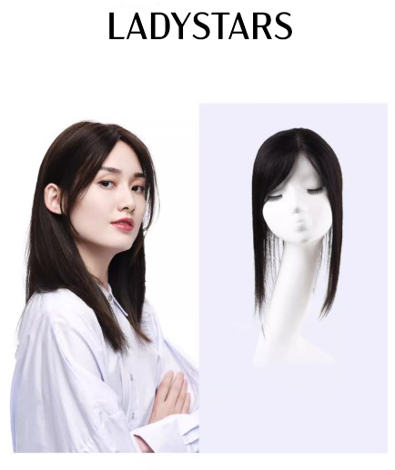 Tóc mái phủ hói bạc LADYSTARS mái xéo móc tay có da đầu