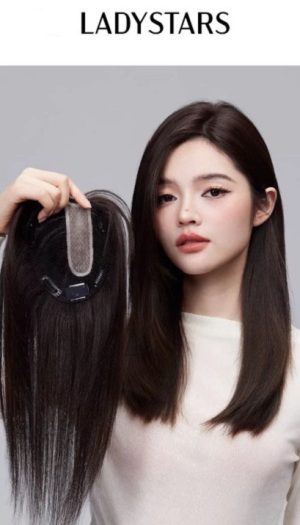 Tóc gải mái phủ hói bạc LADYSTARS một đường ngôi da đầu tóc thật