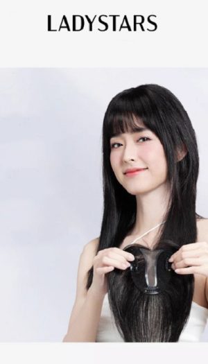 Tóc mái phủ hói LADYSTARS dệt thủ công bằng tóc thật có mái tự nhiên