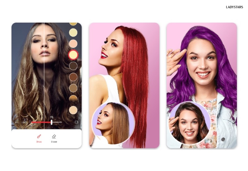 App ghép tóc giả Hair Color Dye
