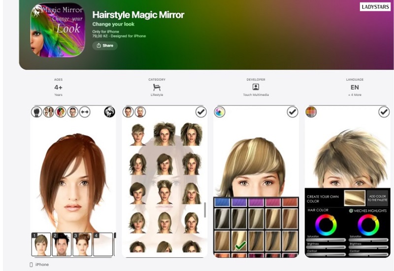 Phần mềm ghép tóc giả Hairstyle Magic Mirror Lite