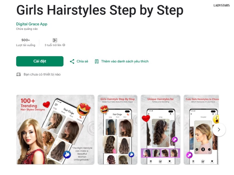 Phần mềm ghép tóc giả Girls Hairstyles