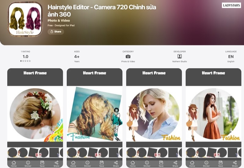 App ghép tóc Hairstyle Editor