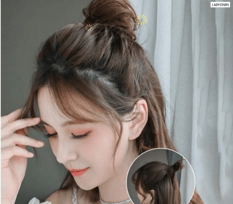 Tóc búi xù quặm dễ xài 