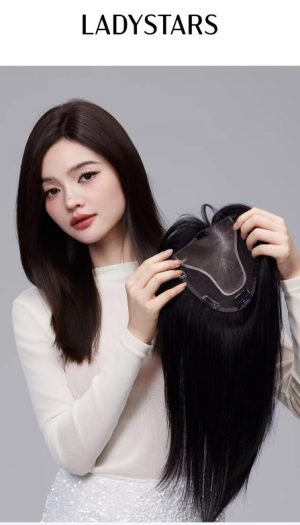 Tóc giả mái phủ hói LADYSTARS size rộng phủ cả đầu bằng tóc thật có da đầu