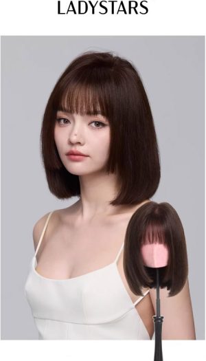 Tóc giả nữ LADYSTARS bằng tóc thật kiểu bob ngắn trẻ trung thời trang bằng tóc thật siêu da đầu