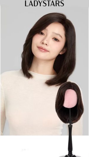 Tóc gải nữ LADYSTARS kiểu bob dài đến vai quai xanh dày bồng bằng tóc thật có da đầu