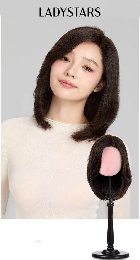 Tóc gải nữ LADYSTARS kiểu bob dài đến vai quai xanh dày bồng bằng tóc thật có da đầu