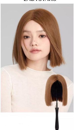 Tóc giả nữ nguyên đầu LADYSTARS nâu tây thời trang trẻ trung bằng tóc thật có da đầu tự nhiên
