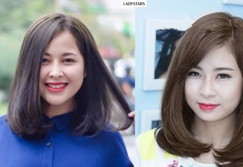 Kiểu tóc ngang vai tỉa đuôi bằng 