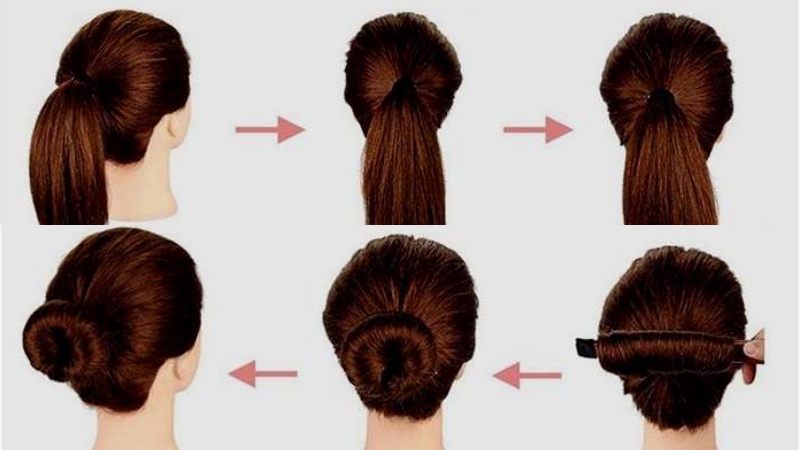 Cách búi củ tỏi cao bằng kẹp bản dẹt